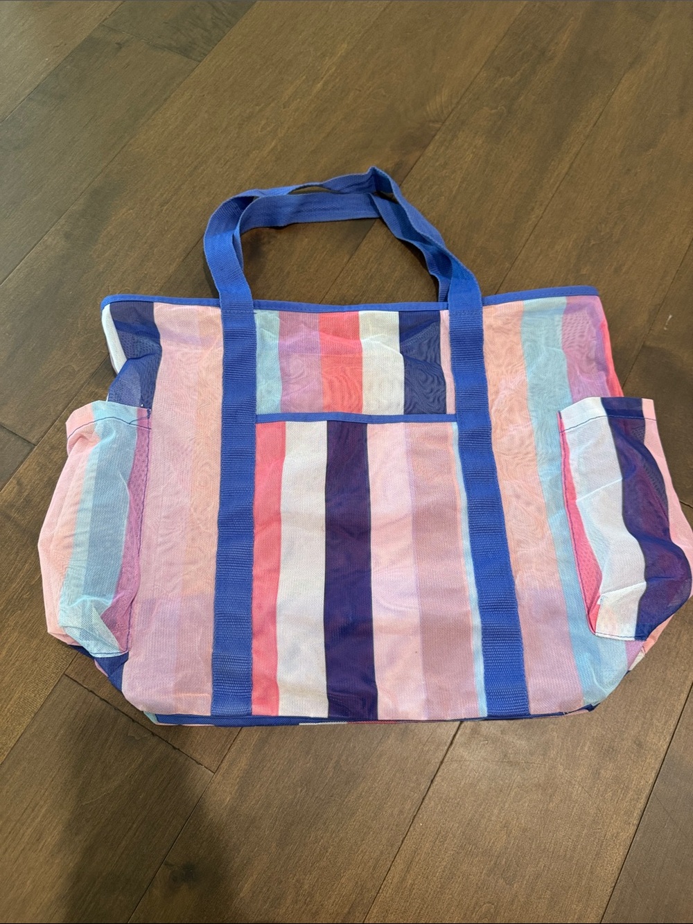 Shade and Shore striped Mesh Tote Pool Beach Bag